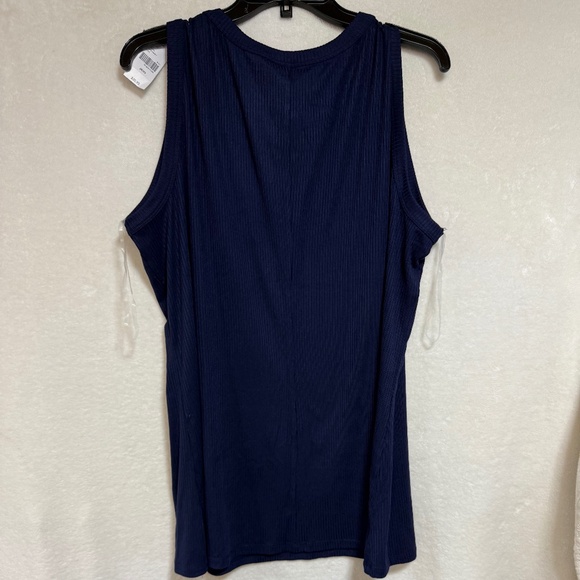 Lane Bryant Ribbed Tank Top Size 26/28 Navy Tunic Basic Minimal Layer Flowy NEW - Picture 8 of 10